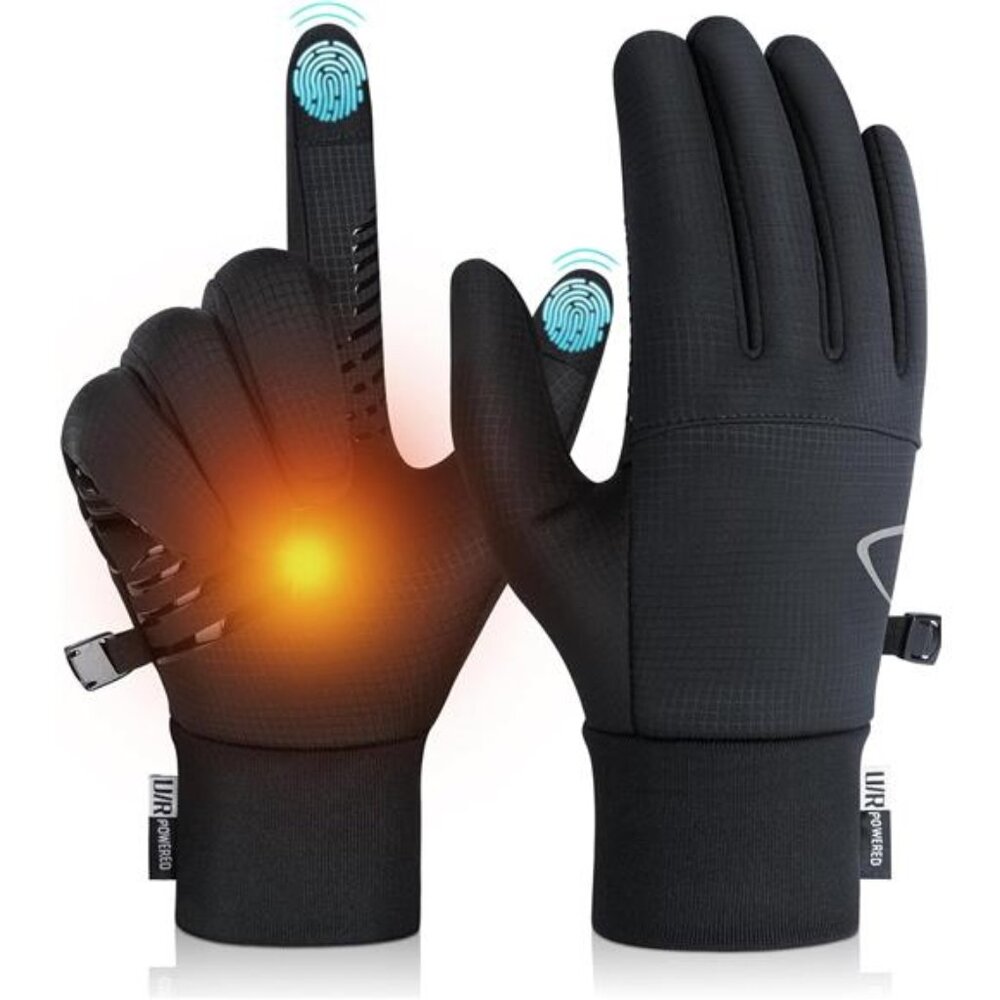Winter Gloves Touchscreen Warm Windproof Non Slip Running Cycling Black Men Wome